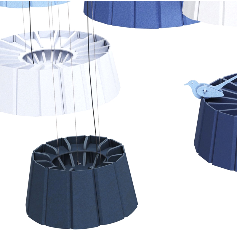 لوحة صوتية بتصميم عصري تحجب الصوت وصديقة للبيئة على شكل شريط من ألياف البوليستر للاستخدام في صالة الألعاب الرياضية