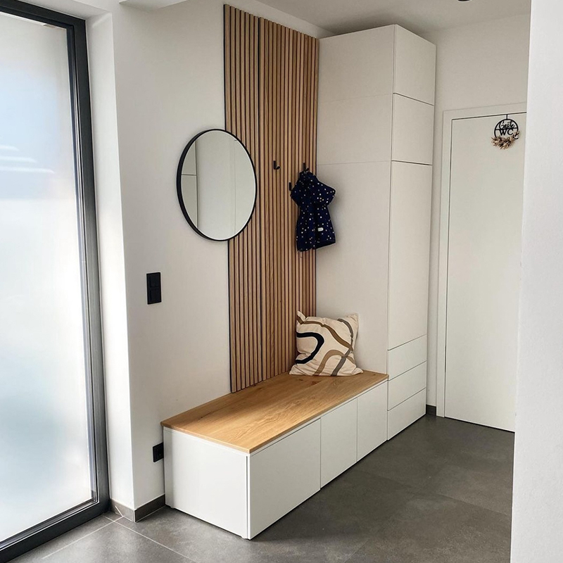 ألواح أكو صوتية جدارية خشبية، نموذج ثلاثي الأبعاد، شرائح خشبية عازلة للصوت للاستخدام المنزلي والفندق والمدرسة والسينما والمستشفى