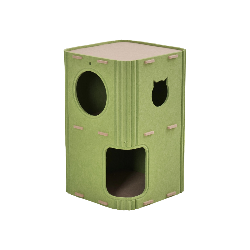 سرير قطط بلوحة صوتية صديقة للبيئة، تصميم عصري مع ميزات امتصاص الصوت وتقليل الضوضاء، سهل التركيب، سطح محب للخدش للقطط، مواد غير ملوثة، ملاذ مريح للحيوانات الأليفة، مثالي للقطط الحساسة للضوضاء، مأوى متين للقطط